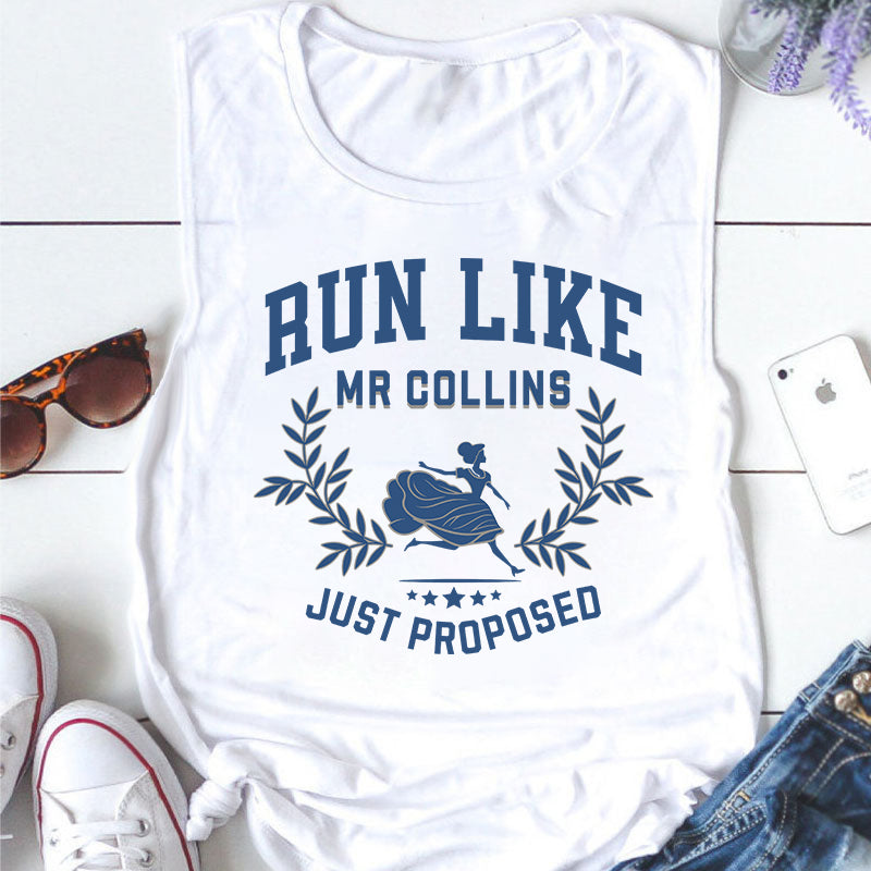Run Like Mr Collins Just Proposed Teacher Tank Top