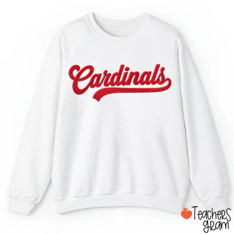 Personalized Mascot Glitter Embroidered Game Day Teacher Sweatshirt