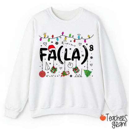Fa La Eighth Power Christmas Math Teacher Sweatshirt