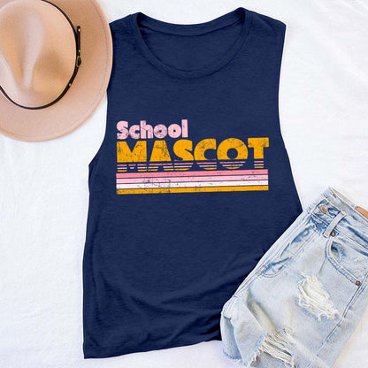 Personalized Mascot And School Name Contrast Color Line Design Teacher Tank Top