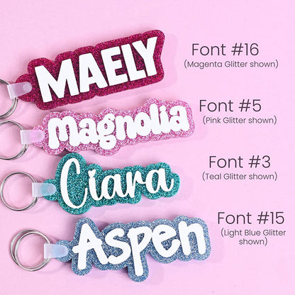 Personalized Pastel Double Layer Teacher Keychain