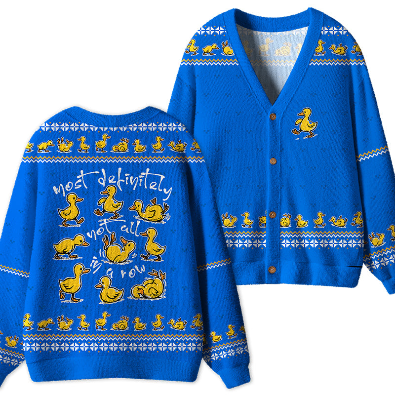 Most Definitely Not All In A Row Teacher Ugly Cardigan Sweaters