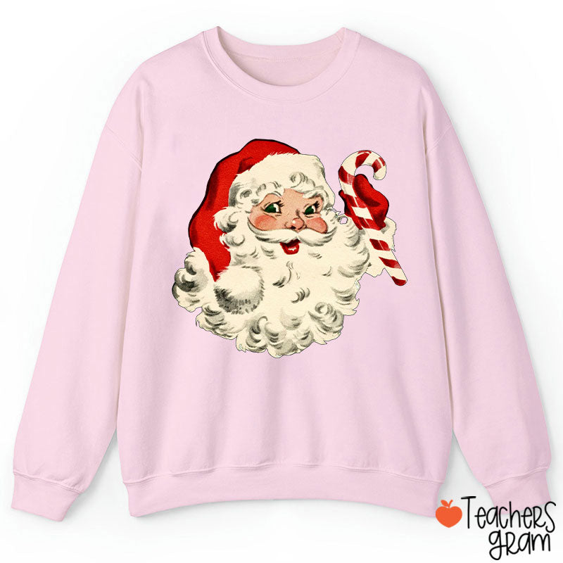 Retro Style Santa Claus Teacher Sweatshirt