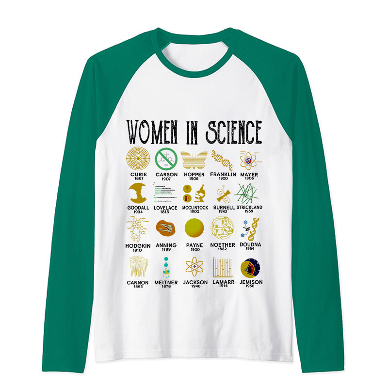 Smart Women In Science Teacher Raglan Long Sleeve T-Shirt