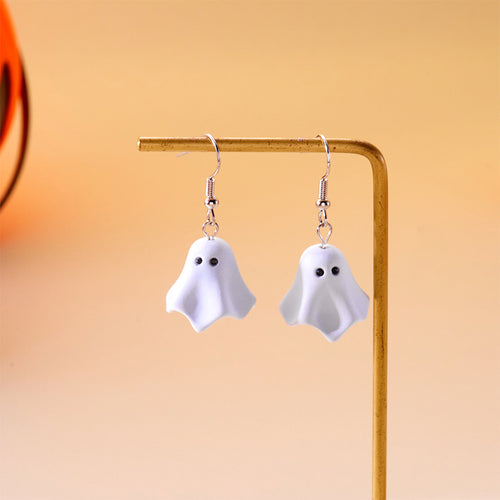 White Ghost Teacher Acrylic Earrings