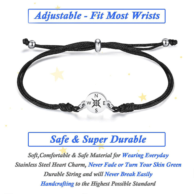 Graduation Gift Compass Woven Teacher Bracelet