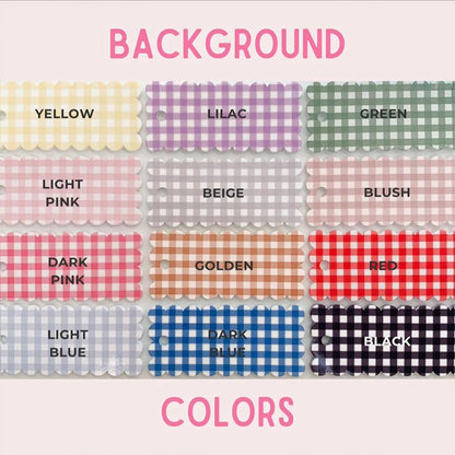 Personalized Name Gingham Acrylic Teacher Keychain