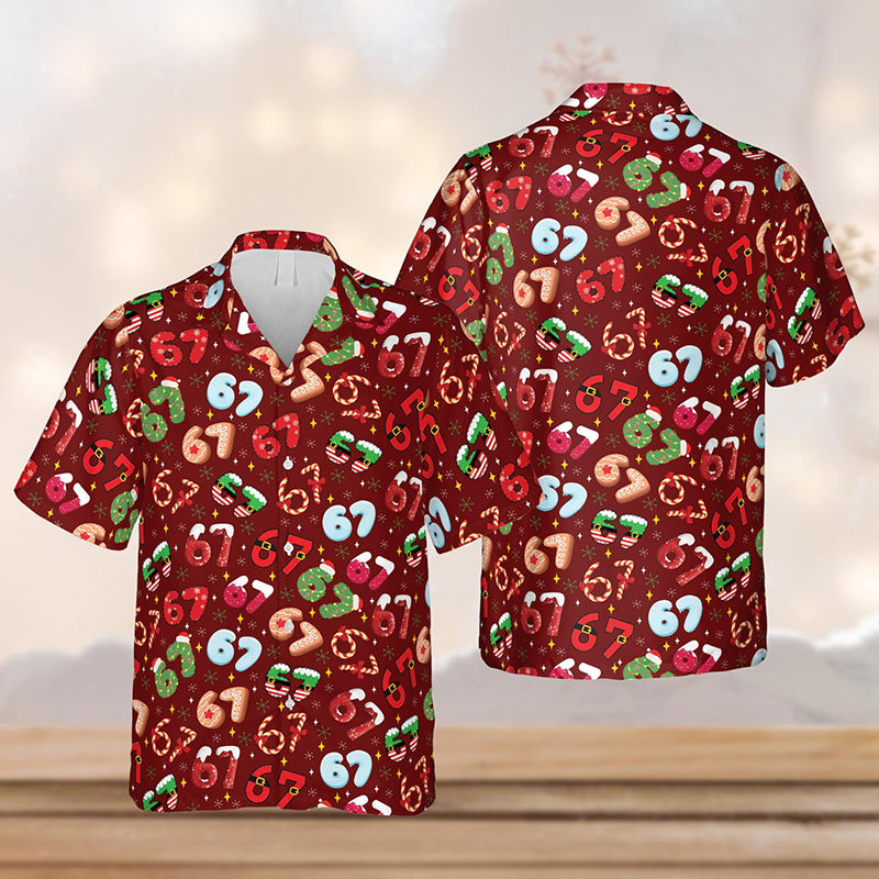 Funny 67 Christmas Hawaiian Teacher Short Sleeve Shirt