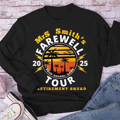 Personalized Teacher's Farewell Tour Retirement Squad Teacher Long Sleeve T-Shirt
