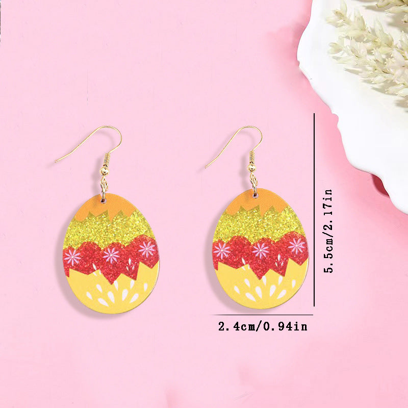 Sequined Easter Bunny Teacher Acrylic Earrings