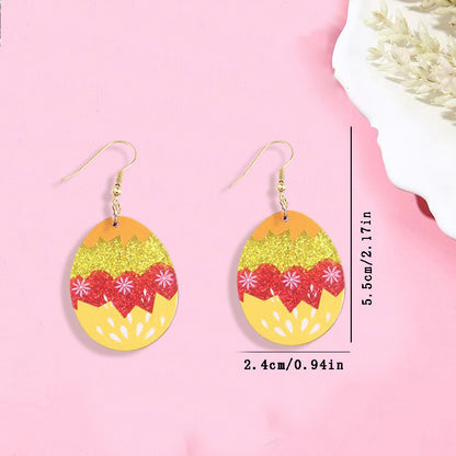 Sequined Easter Bunny Teacher Acrylic Earrings