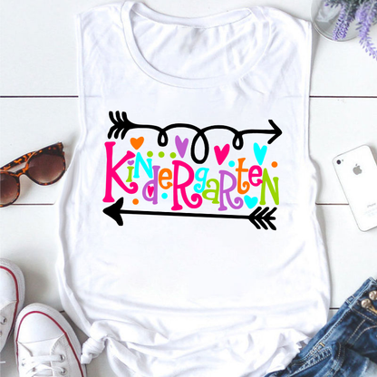 Personalized Grade Curly Font Teacher Tank Top