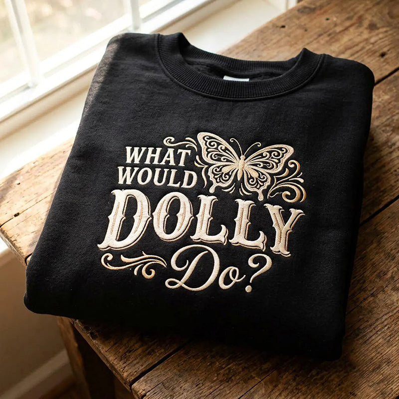 What Would Do Butterfly Embroidered Sweatshirt