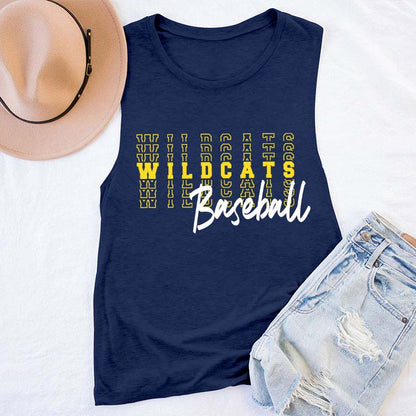 Personalized Mascot Text Stacking Teacher Tank Top