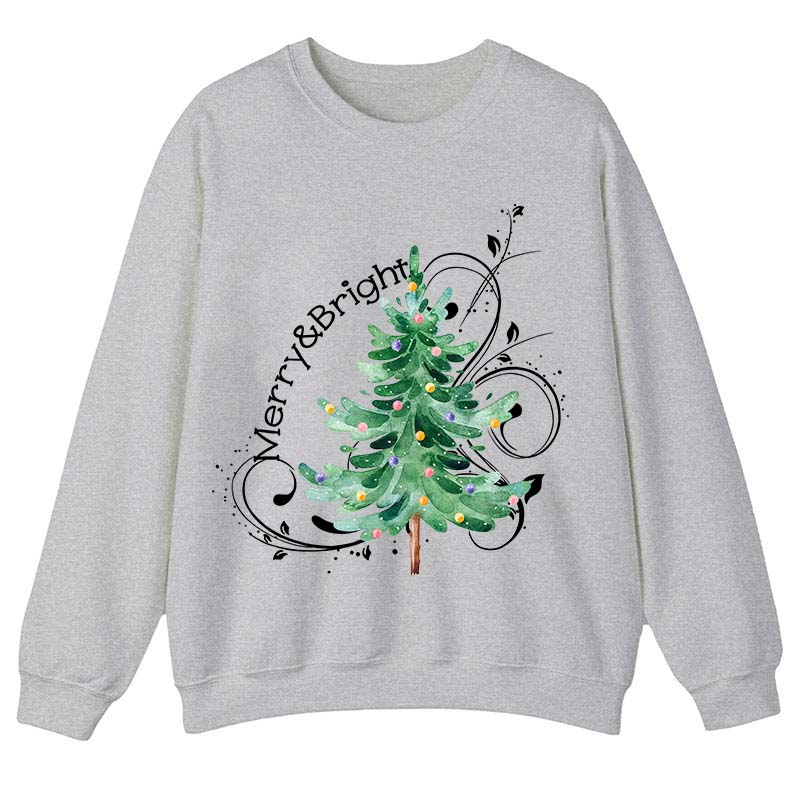 Merry And Bright Christmas Teacher Sweatshirt