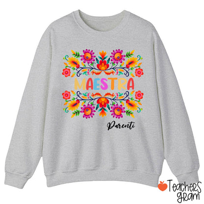 Personalized Name Maestra Teacher Sweatshirt