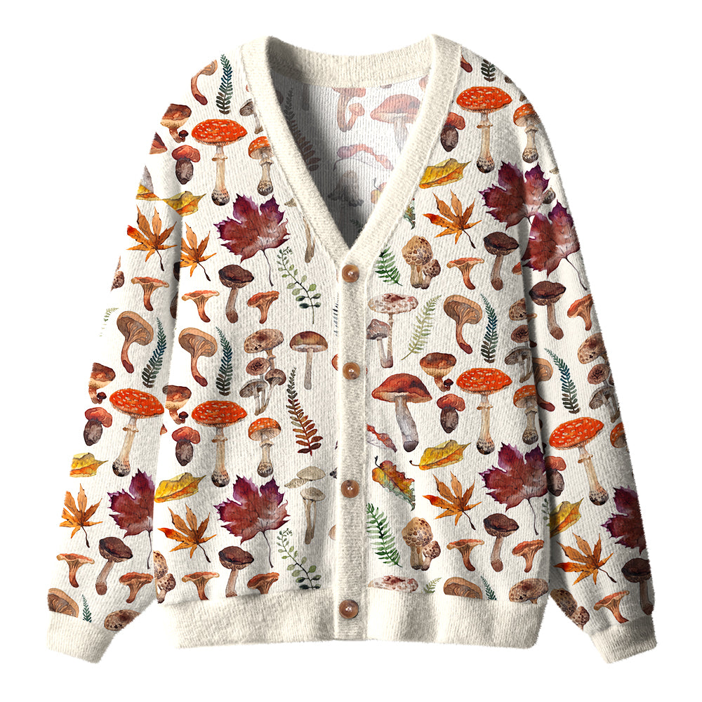 Paddenstoel Maple Leaf Fall Vibes Teacher Ugly Cardigan Sweaters