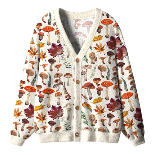 Paddenstoel Maple Leaf Fall Vibes Teacher Ugly Cardigan Sweaters