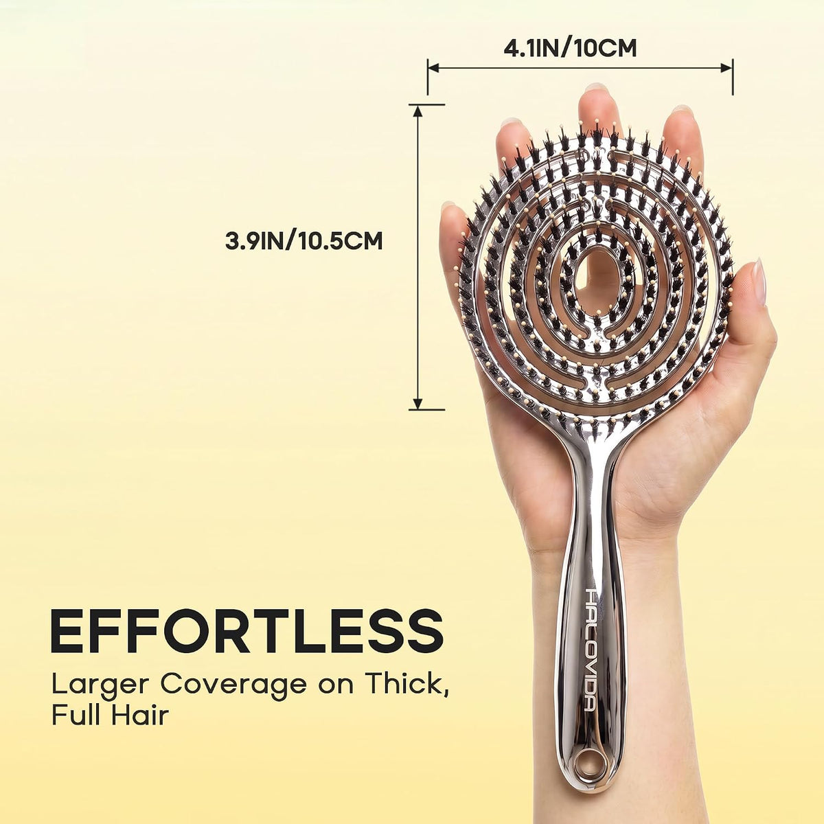 Detangling Hair Brush – Anti Static Boar Bristle Brush for Wet & Dry Hair, Pain-Free Knot Removal, Frizz Control, Scalp Massage Hair Brush