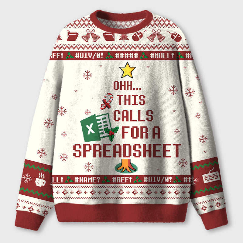 Personalized This Calls For A Spreadsheet Teacher Ugly Fluffy Sweatshirt