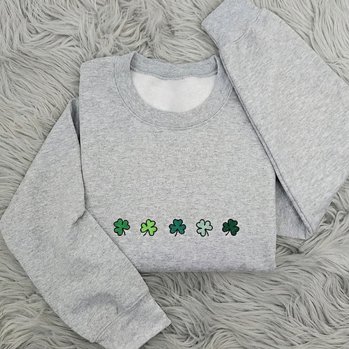 Embroidered Mini Shamrocks Teacher Sweatshirt
