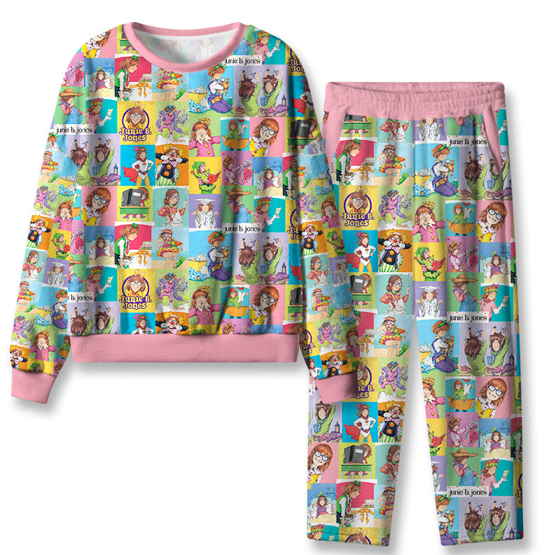 Happy Little Girl Book Character Teacher Flannel Pajama Set