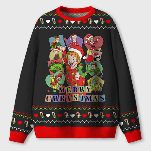 Merry Christmas Children Magic School Teacher Ugly Fluffy Sweatshirt
