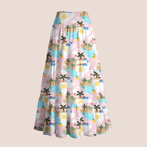 Sunshine Beach Summer Teacher Tiered Skirt