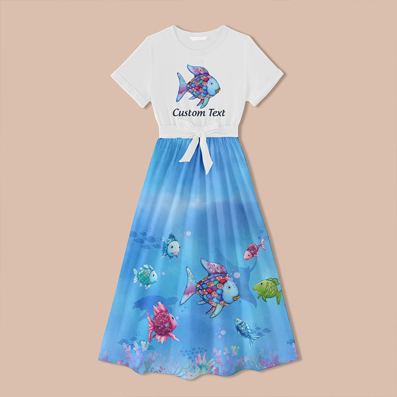 Shining Cartoon Fish Teacher One Piece Dress