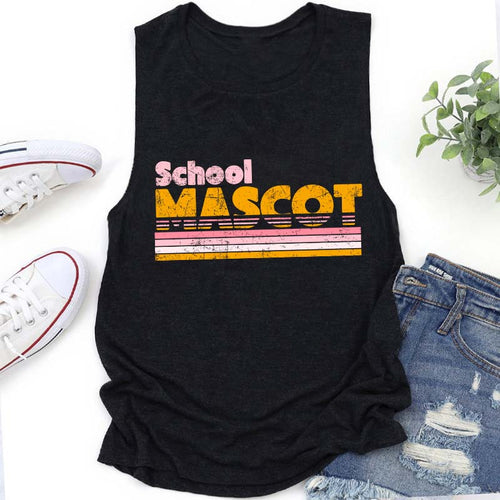 Personalized Mascot And School Name Contrast Color Line Design Teacher Tank Top