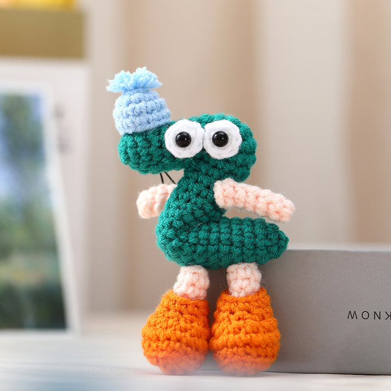 Fun Crocheted Alphabet English Letter Keychain