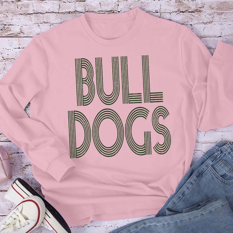 Personalized Mascot Simple Line Fonts School Spirit Teacher Long Sleeve T-Shirt