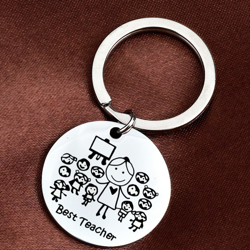 Best Teacher Stainless Steel Teacher Keychain