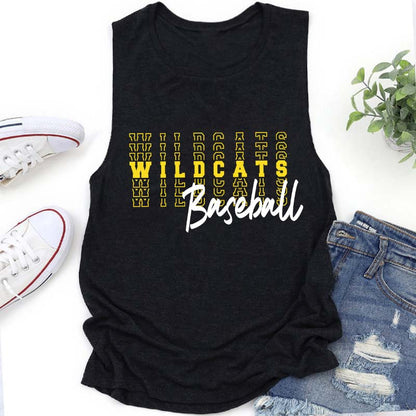 Personalized Mascot Text Stacking Teacher Tank Top