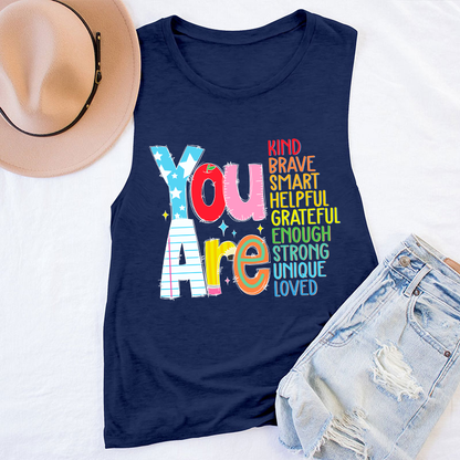 Be Who You Are You Are Enough Teacher Tank Top