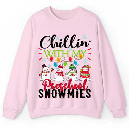 Personalized Chillin With My Snowmies Teacher Sweatshirt
