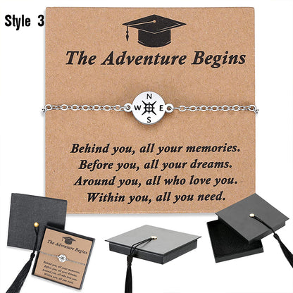 Graduation Gift Compass Woven Teacher Bracelet