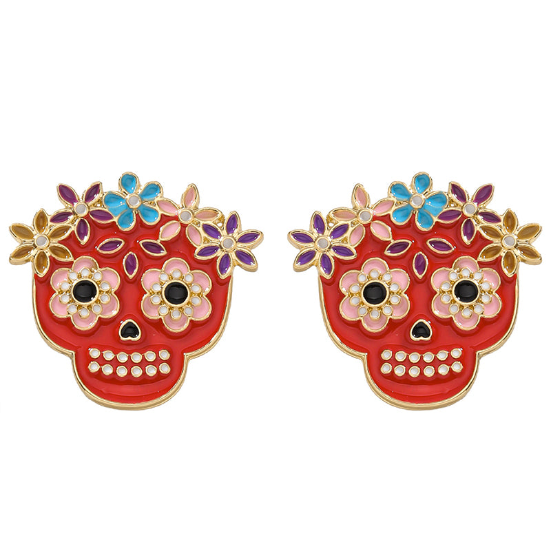 Día De Los Muertos Calaveras De Azúcar Teacher Metal Earrings