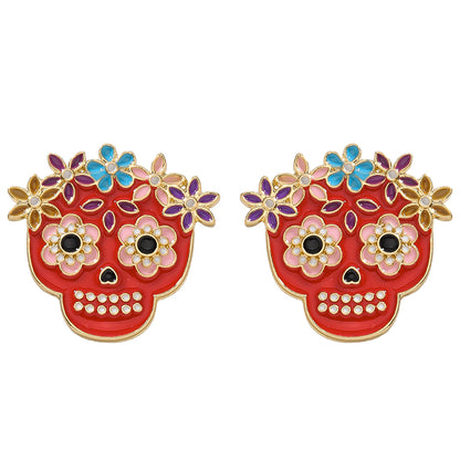 Día De Los Muertos Calaveras De Azúcar Teacher Metal Earrings