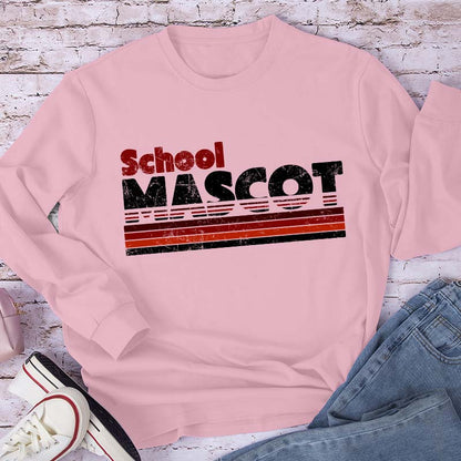 Personalized Mascot And School Name Contrast Color Line Design Teacher Long Sleeve T-Shirt