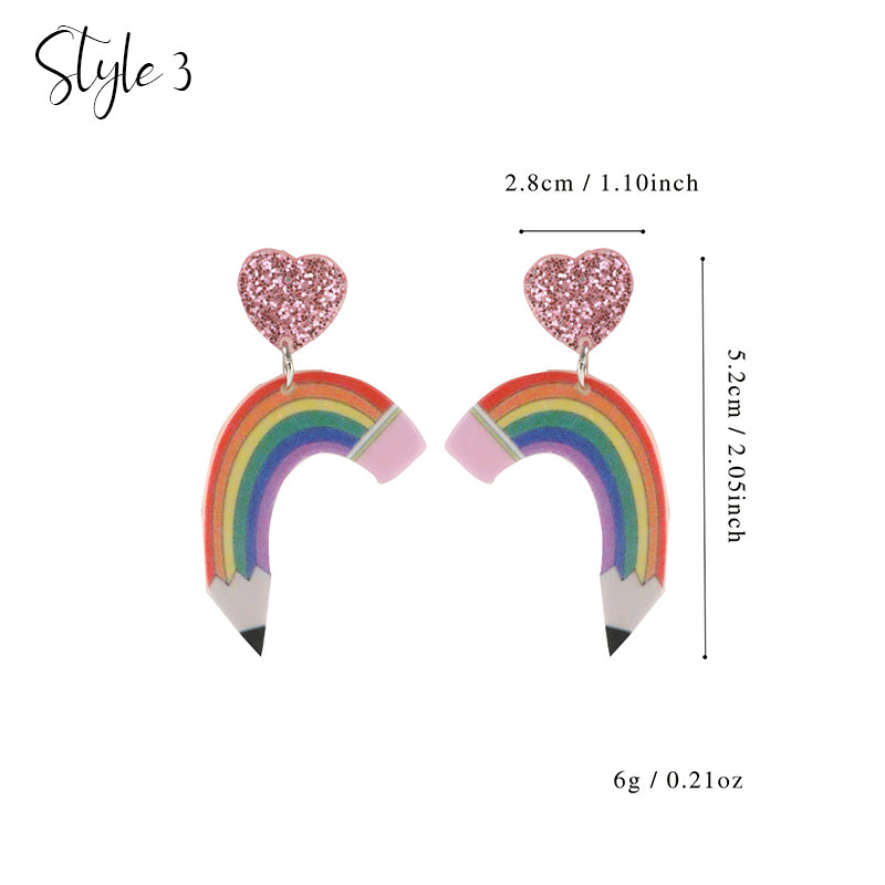 Cute Teacher Stuff Teacher Acrylic Earrings