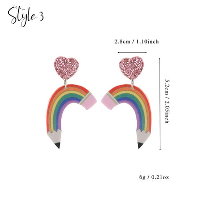 Cute Teacher Stuff Teacher Acrylic Earrings