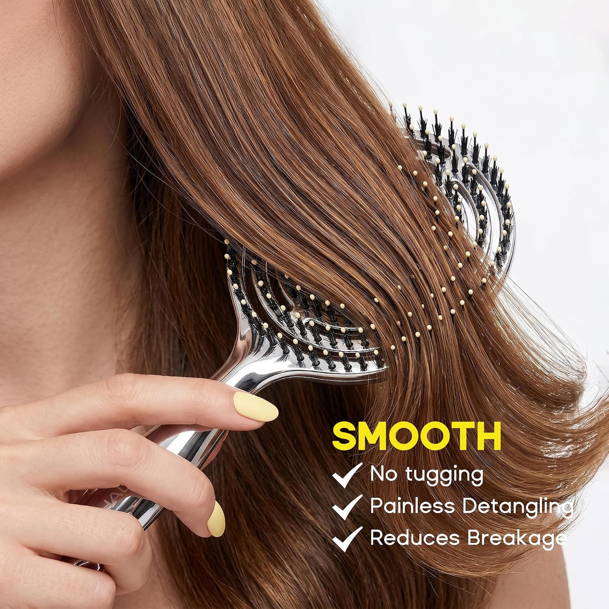 Detangling Hair Brush – Anti Static Boar Bristle Brush for Wet & Dry Hair, Pain-Free Knot Removal, Frizz Control, Scalp Massage Hair Brush