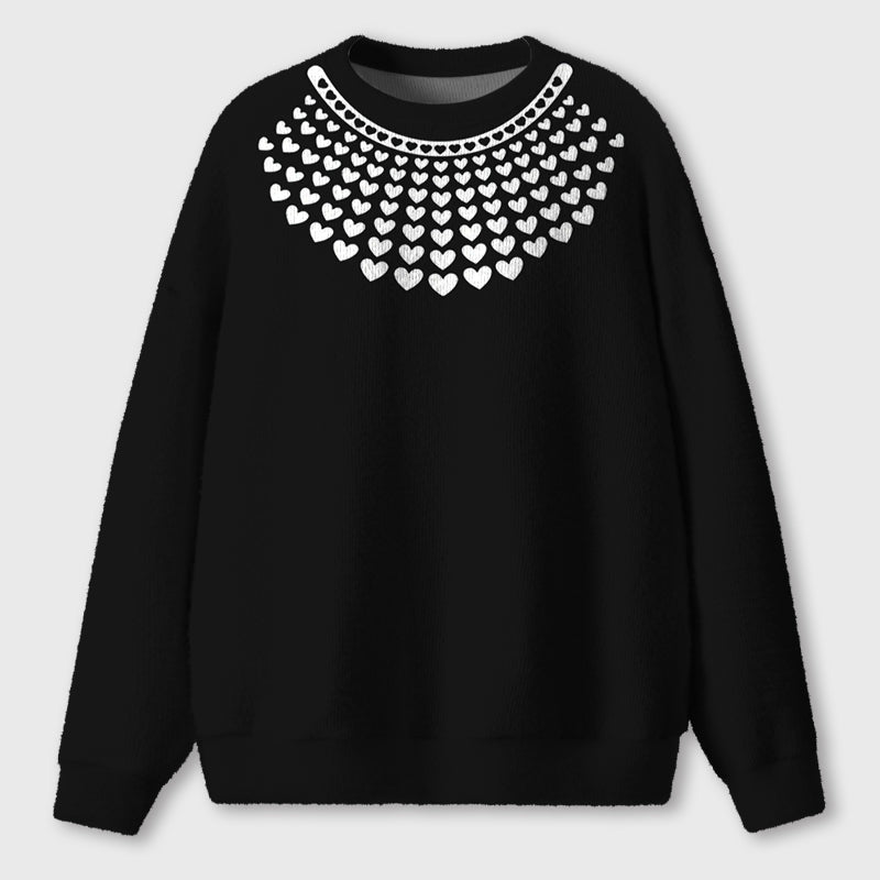 Justice Heart Collar Teacher Ugly Fluffy Sweatshirt