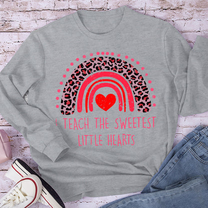 I Teach The Sweetest Little Hearts Teacher Long Sleeve T-Shirt