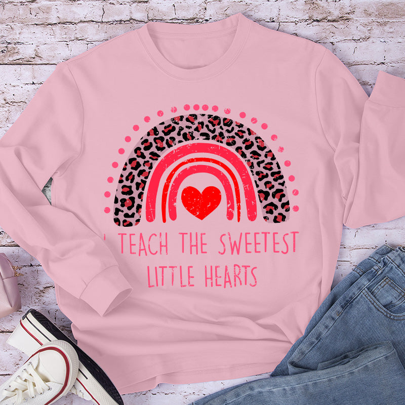 I Teach The Sweetest Little Hearts Teacher Long Sleeve T-Shirt