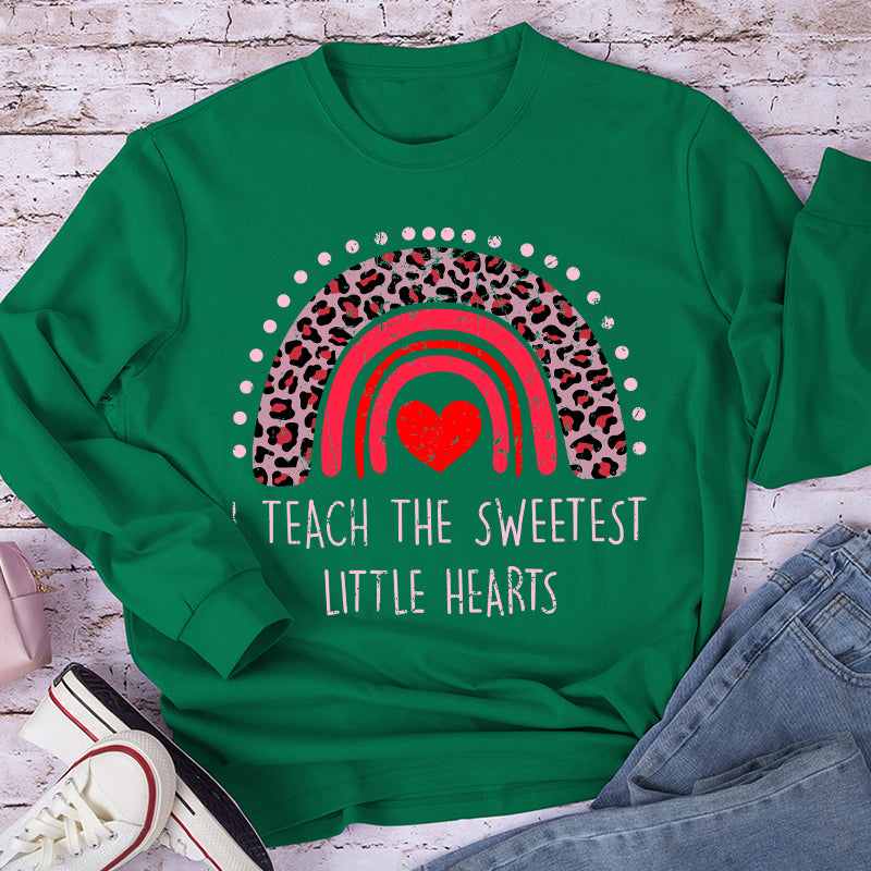 I Teach The Sweetest Little Hearts Teacher Long Sleeve T-Shirt