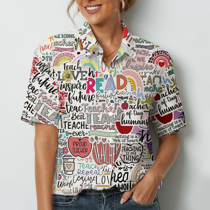 Teach Love Inspire Teacher Short Sleeve Shirt
