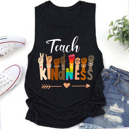 Teach Kindness Teacher Tank Top