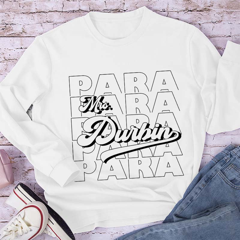 Personalized Name And Position Simple Teacher Long Sleeve T-Shirt